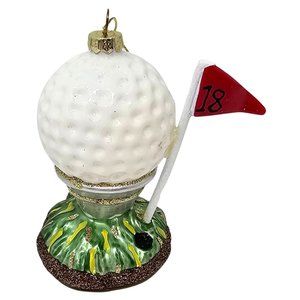 18th Hole Golf Ball Glass 4" Christmas Ornament, Party Decor